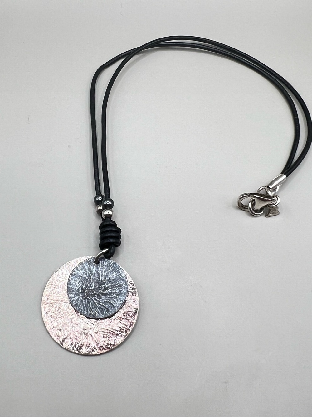 Silpada Brushed Oxidized Double Disc Necklace